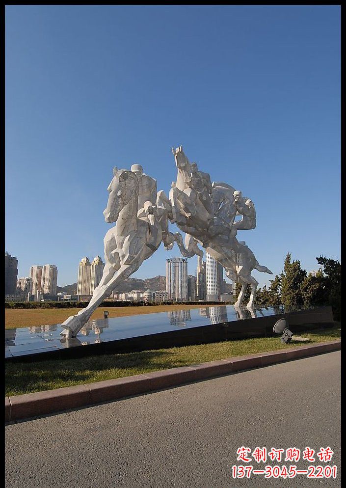 天津不锈钢骑马雕塑精美的艺术品