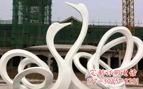天津不锈钢天鹅雕塑美丽而优雅