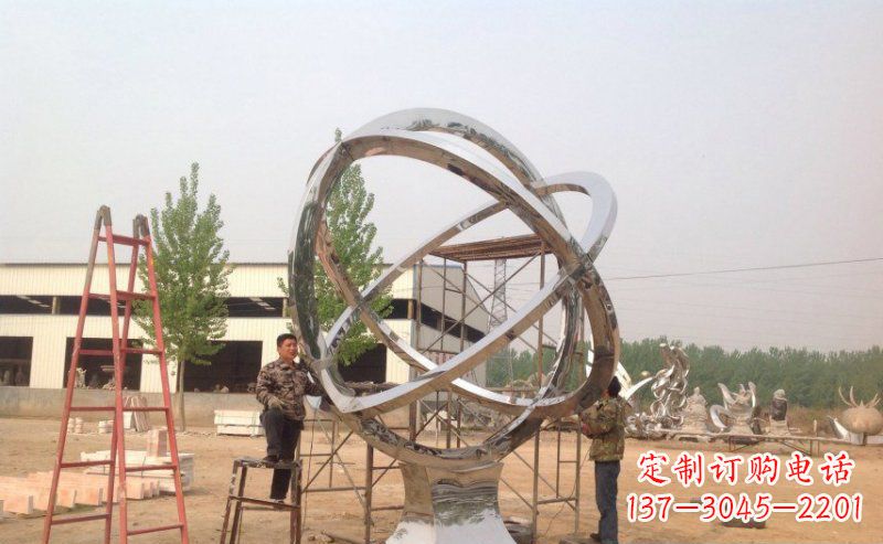 天津不锈钢抽象圆环雕塑 (2)