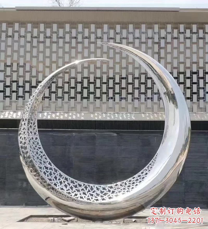 天津不锈钢月亮雕塑精美的艺术之作