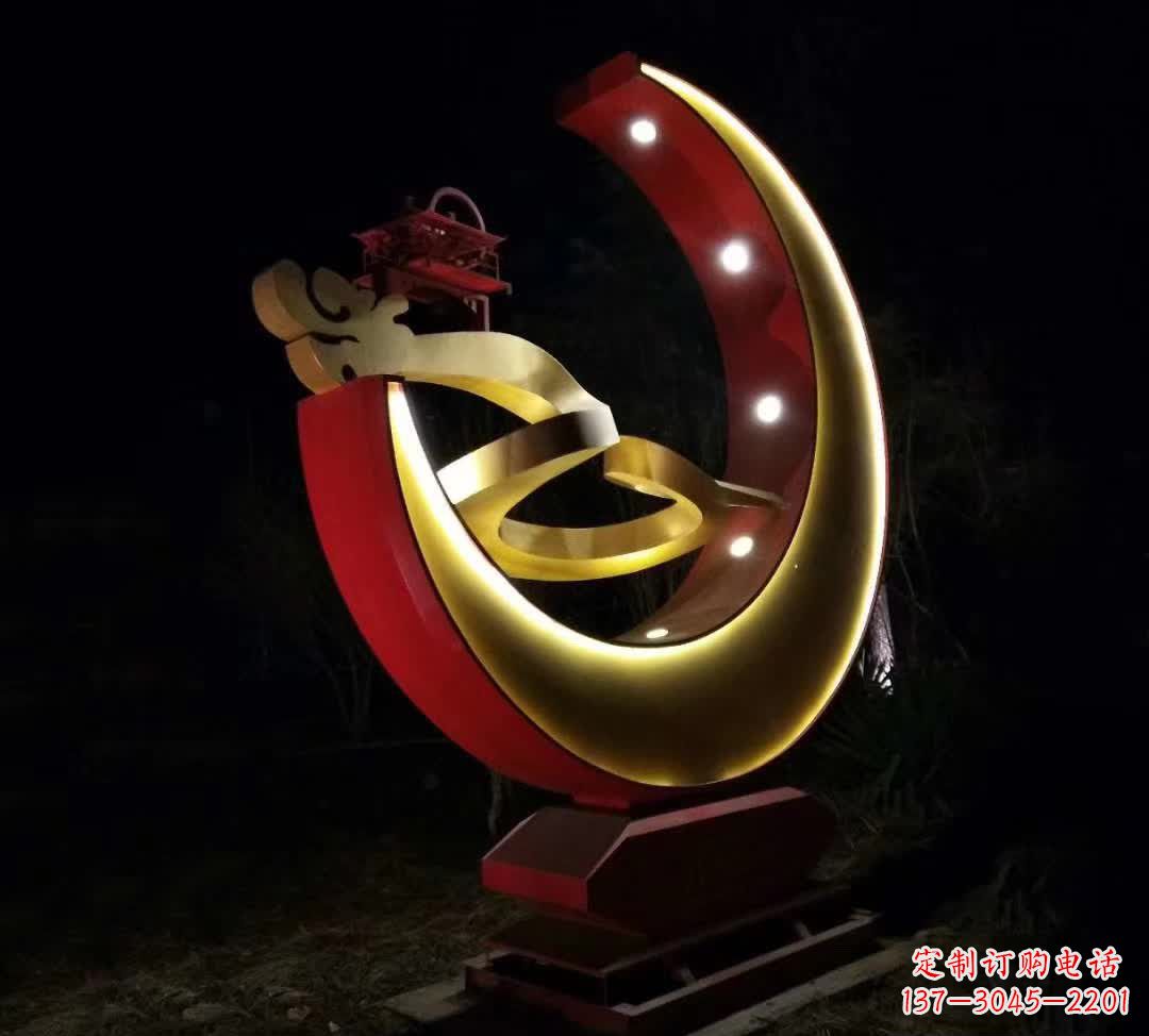 天津不锈钢月亮雕塑静谧中的经典之美