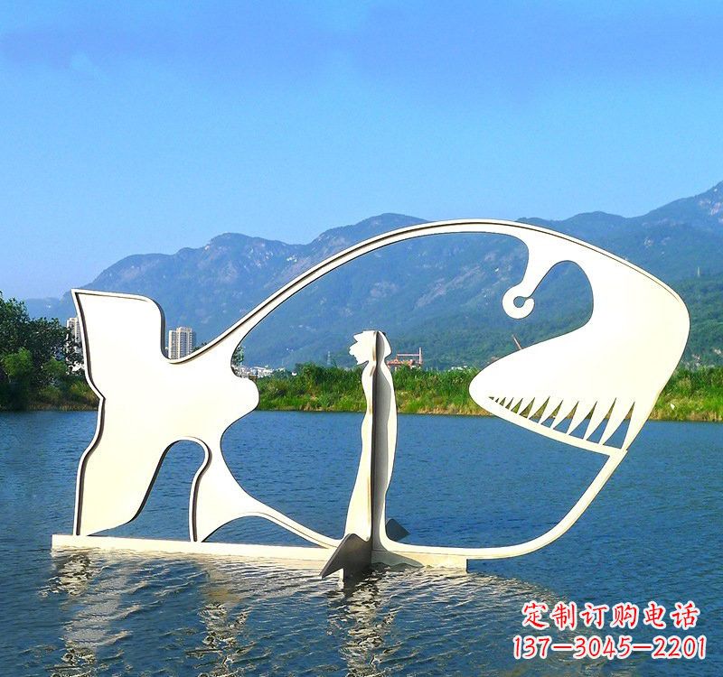 天津精美的不锈钢大型鲸鱼雕塑
