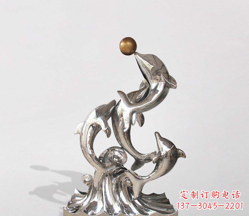 天津不锈钢海豚雕塑精美的艺术杰作