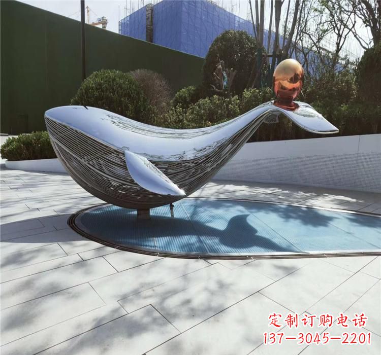 天津不锈钢动物镜面海豚雕塑