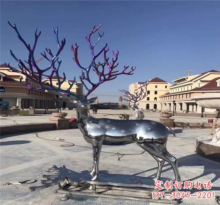 天津不锈钢动物鹿 雕塑