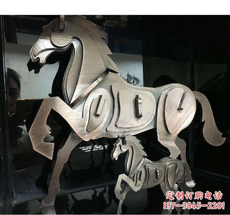 天津不锈钢动物马雕塑艺术精美动人