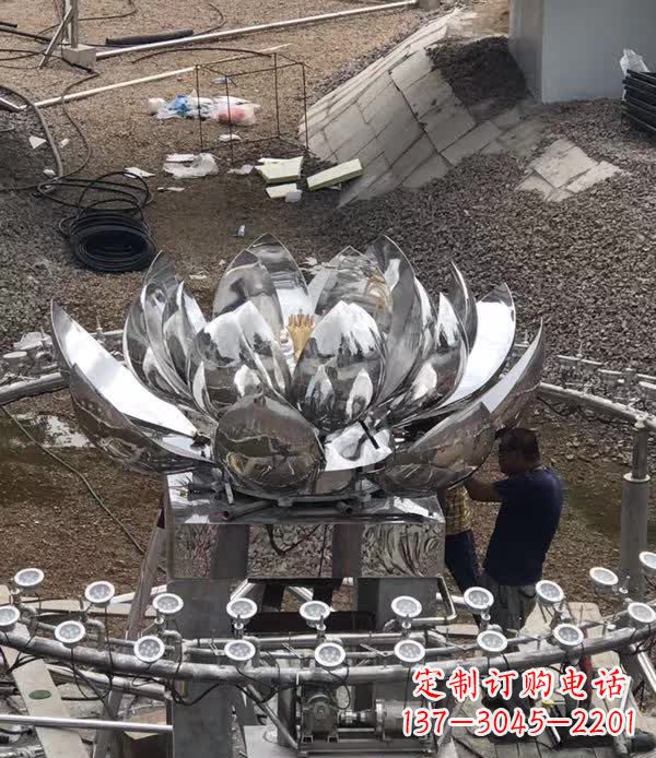 天津不锈钢锻造荷花景观雕塑112