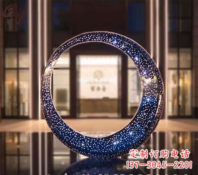 天津不锈钢发光月亮雕塑照亮夜空的梦幻之光
