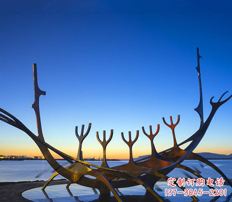 天津帆船雕塑精致的海洋艺术品