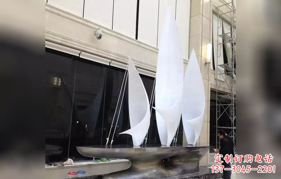 天津不锈钢帆船海洋迷人的雕塑