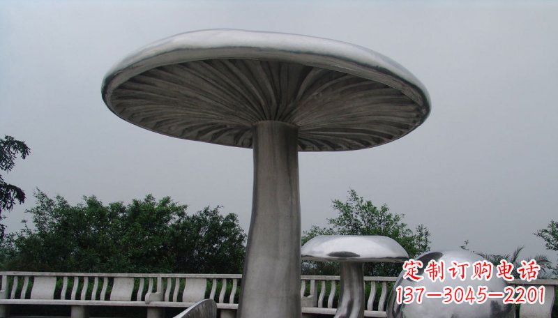 天津不锈钢仿真蘑菇凉亭雕塑