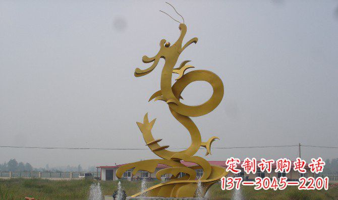天津不锈钢飞龙雕塑精美传承中华文化