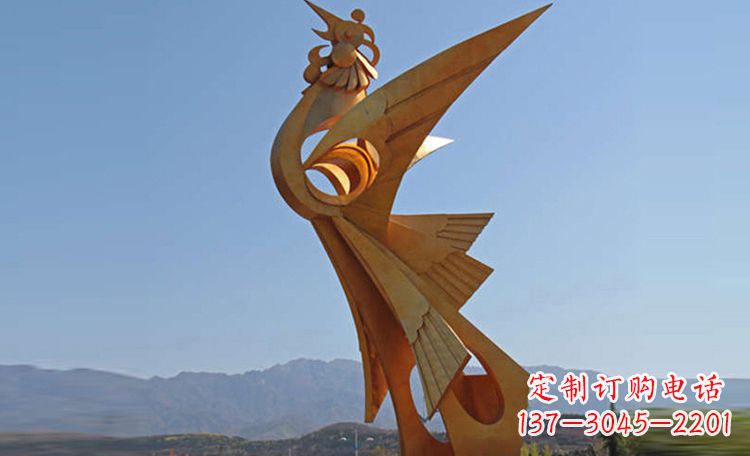 天津不锈钢凤凰雕塑,给环境增添灵动之美