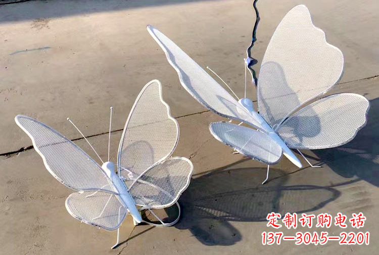 天津不锈钢钢丝网格蝴蝶雕塑——灯光下的灵动之美