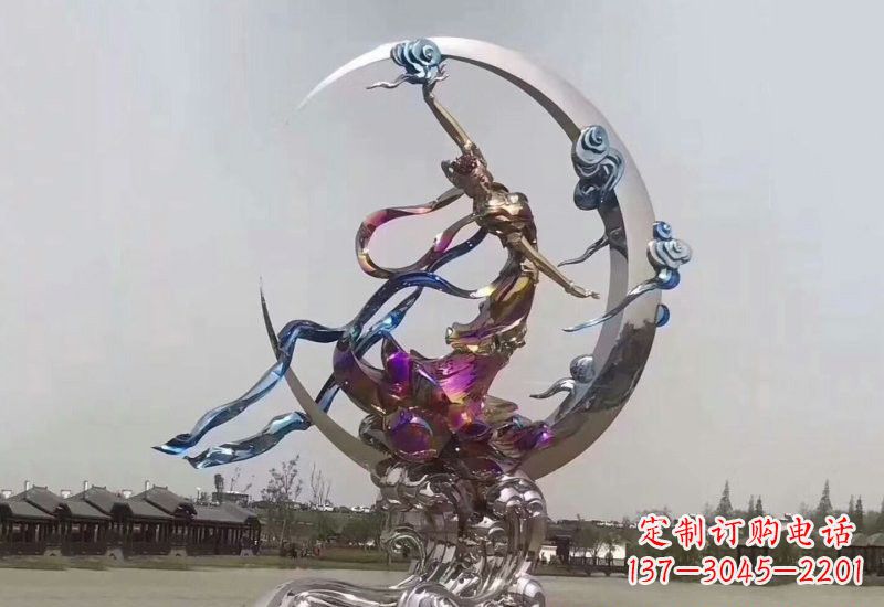 天津不锈钢公园嫦娥奔月雕塑