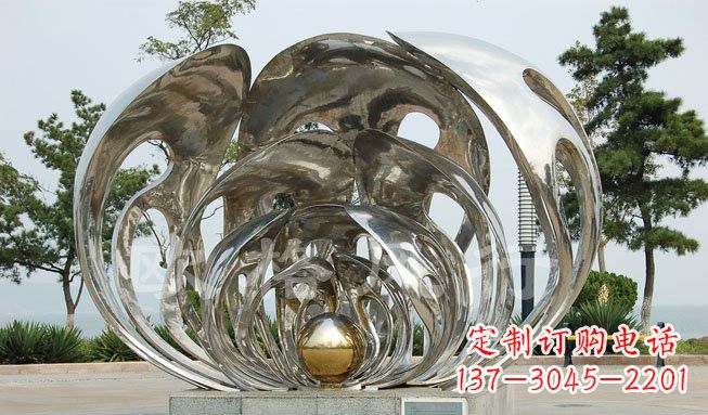 天津不锈钢贝壳珍珠雕塑艺术的融合