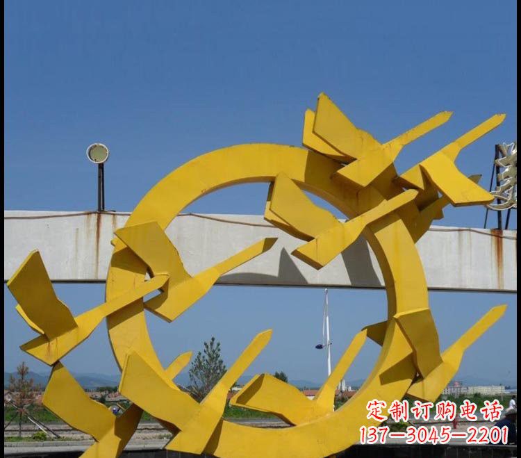 天津不锈钢大雁雕塑点缀公园美景