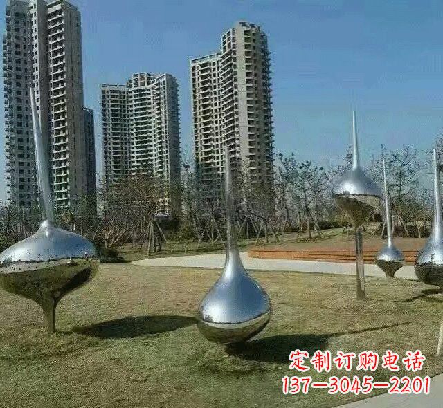 天津不锈钢陀螺雕塑精美装饰公园环境