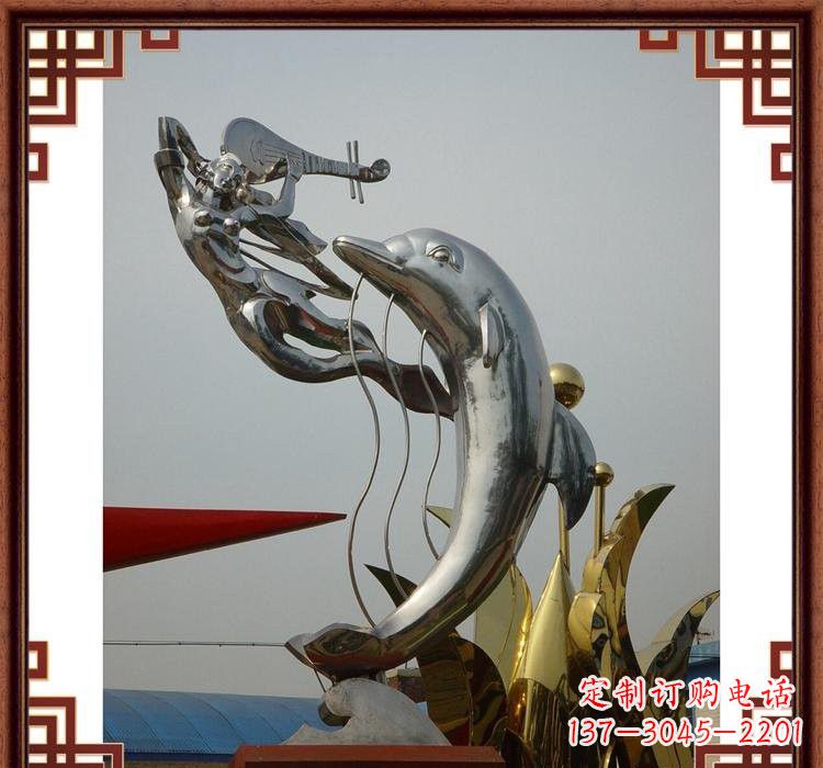 天津不锈钢海豚雕塑——美丽的海洋艺术