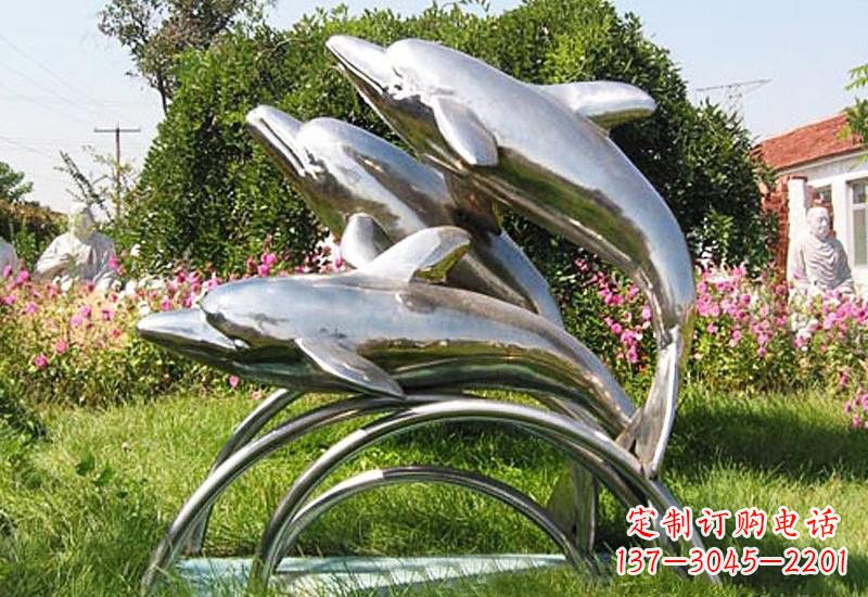 天津不锈钢海豚雕塑——点亮公园的精灵