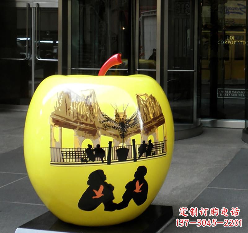天津不锈钢苹果雕塑——一座精美的公园景观