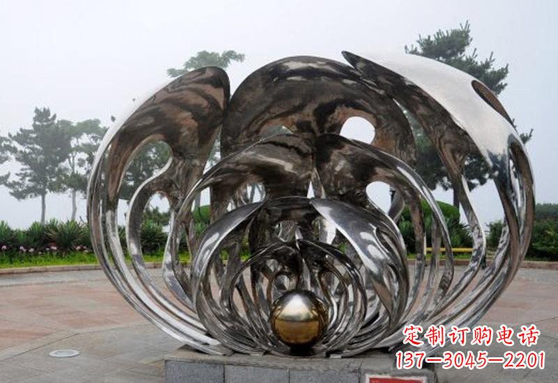 天津不锈钢贝壳雕塑海洋风情的精美礼赞