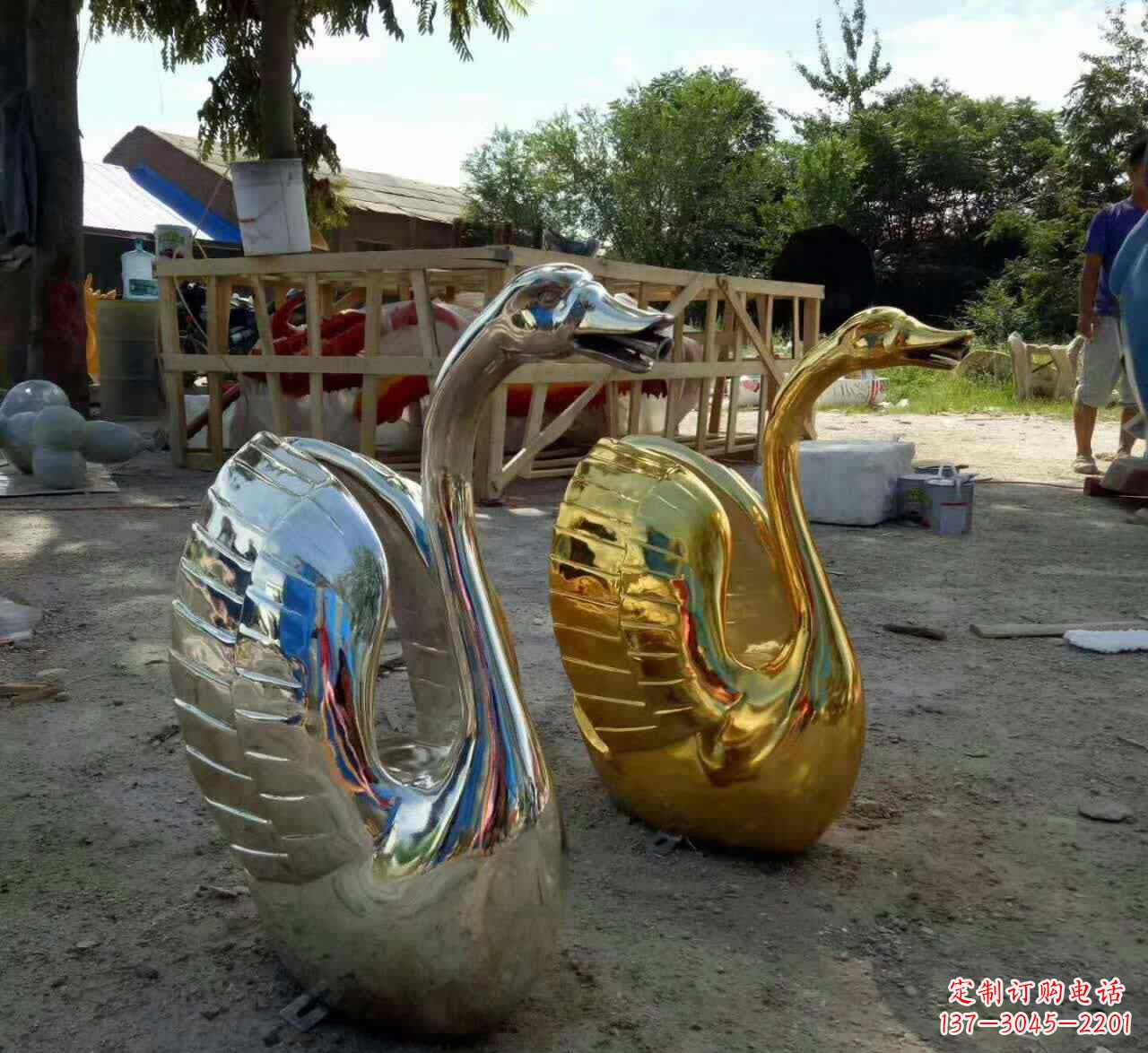 天津不锈钢天鹅雕塑艺术之美