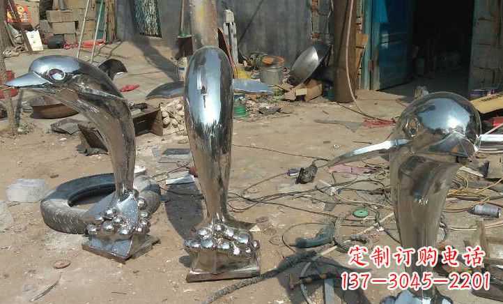 天津不锈钢海豚雕塑——美丽的海洋之灵