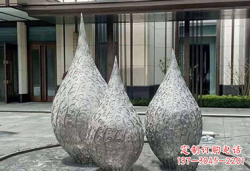 天津不锈钢镂空水滴雕塑精致美观