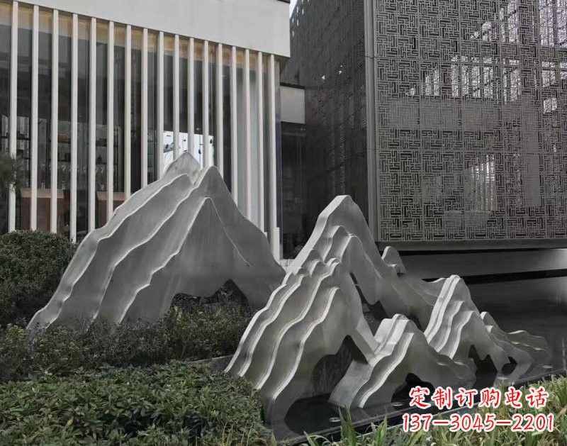 天津不锈钢公园小区精美的假山雕塑