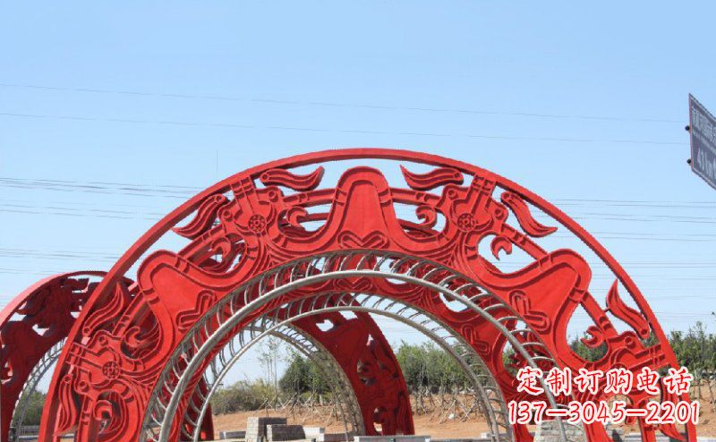 天津不锈钢拱门雕塑 (2)