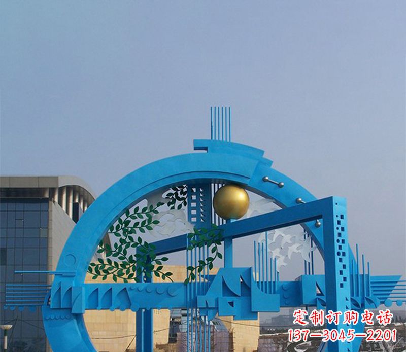 天津不锈钢拱桥剪纸雕塑