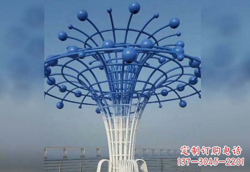 天津不锈钢广场上的喷泉雕塑