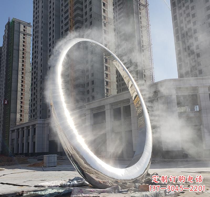 天津不锈钢广场大型圆环雕塑