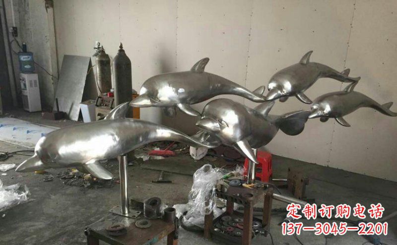 天津不锈钢海豚雕塑