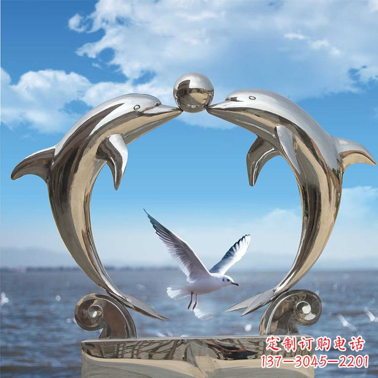 天津不锈钢海豚雕塑精美的海洋之美