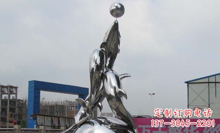 天津不锈钢海豚雕塑海洋之美的象征