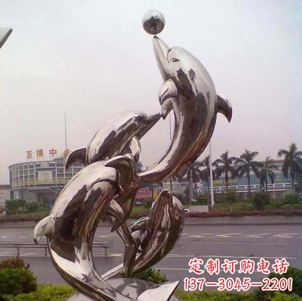 天津不锈钢海豚雕塑艺术之美
