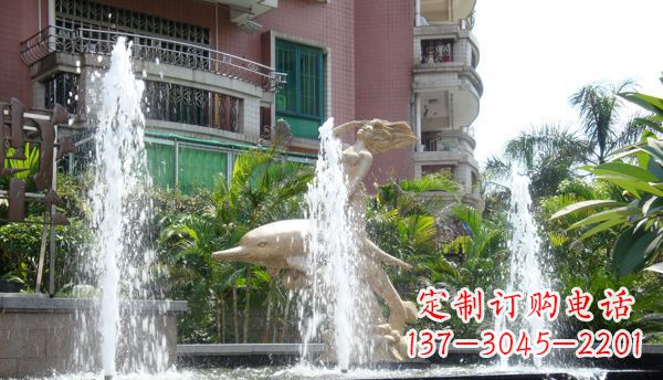 天津不锈钢海豚喷泉雕塑