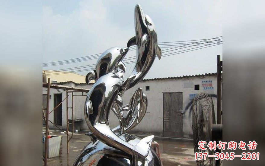 天津不锈钢海豚嬉戏雕塑