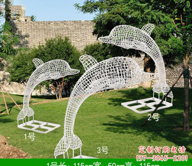 天津不锈钢海豚组合雕塑精美的艺术品