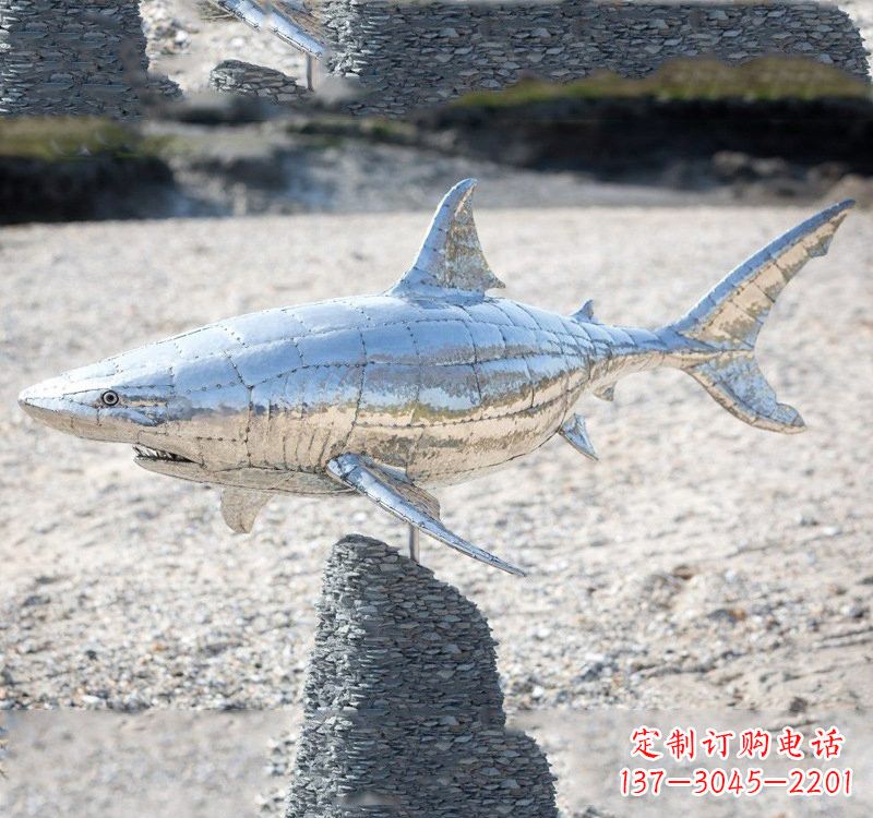 天津不锈钢海洋公园鲨鱼雕塑