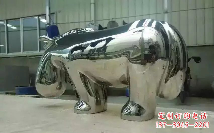 天津不锈钢河马雕塑