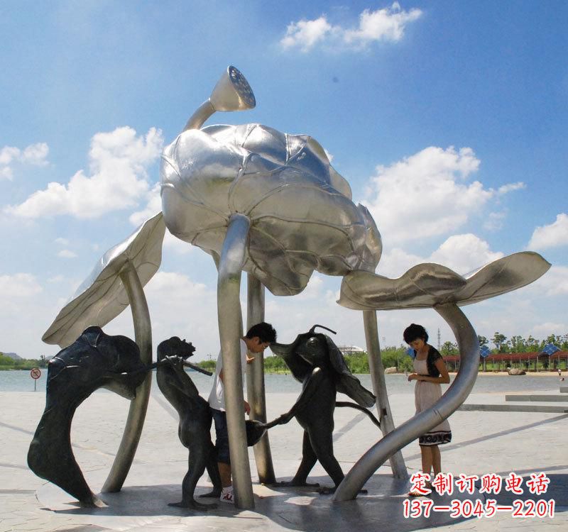 天津不锈钢荷花广场雕塑