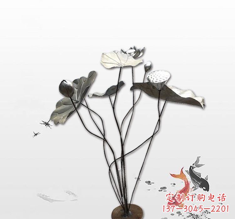 天津不锈钢荷花荷叶雕塑