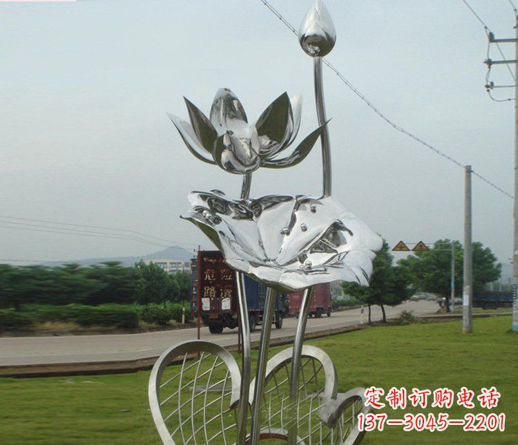 天津精美不锈钢荷叶雕塑