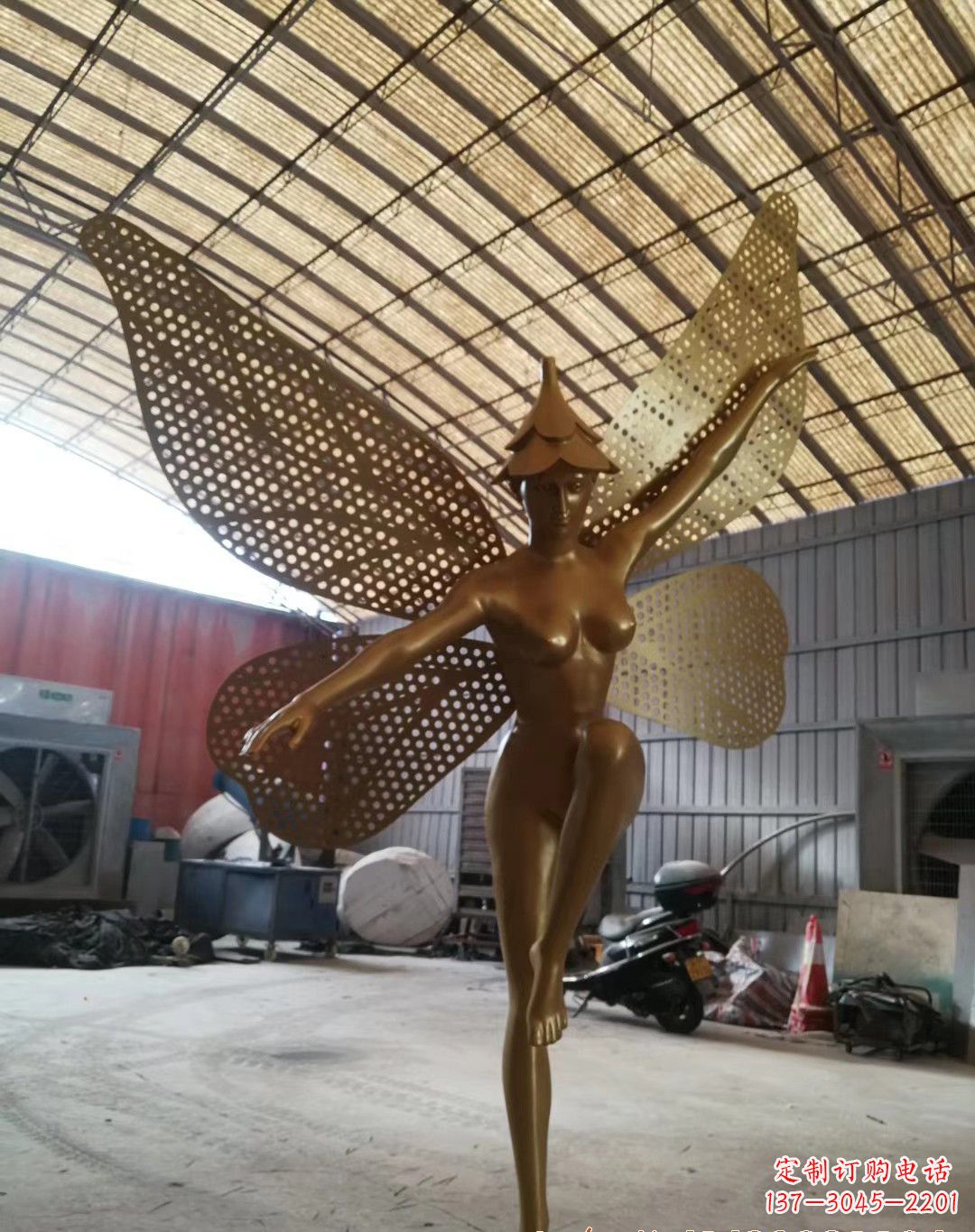 天津不锈钢蝴蝶仙子雕塑精美的美丽之作
