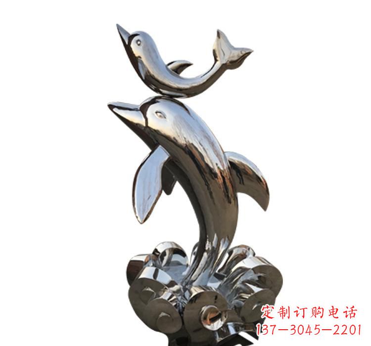 天津不锈钢户外动物海豚雕塑
