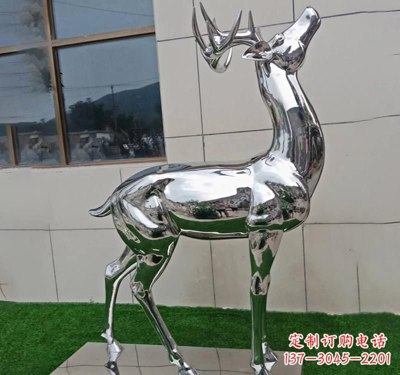 天津不锈钢户外动物鹿雕塑精致大气的艺术品