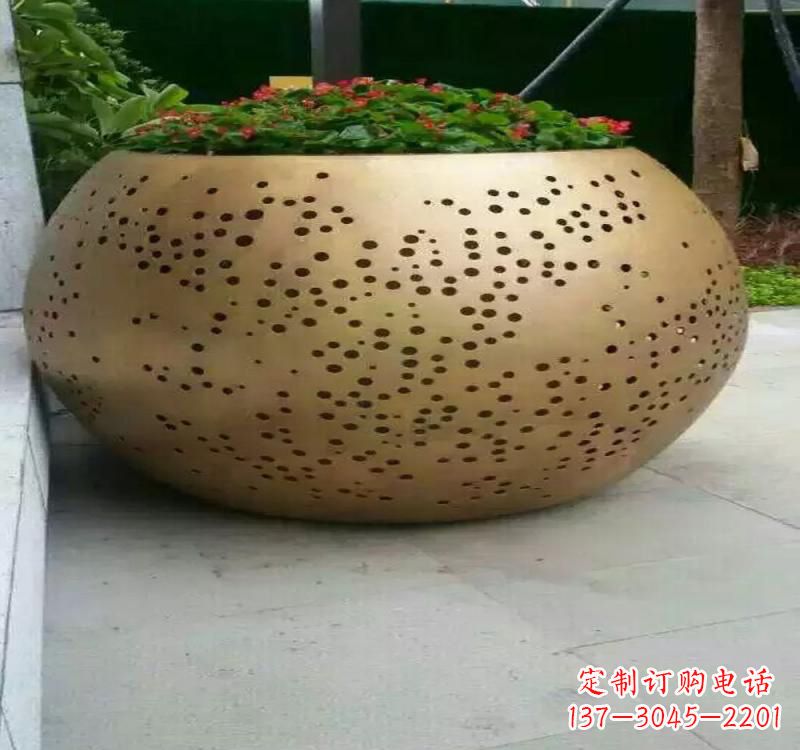 天津不锈钢户外花盆雕塑美观耐用的室外装饰
